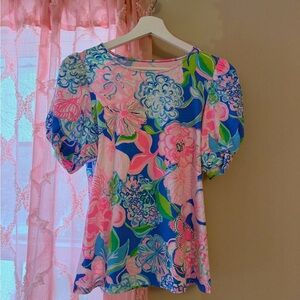 NWT Lilly Pulitzer Elisabette Top Multi Peony for your Thoughts XS